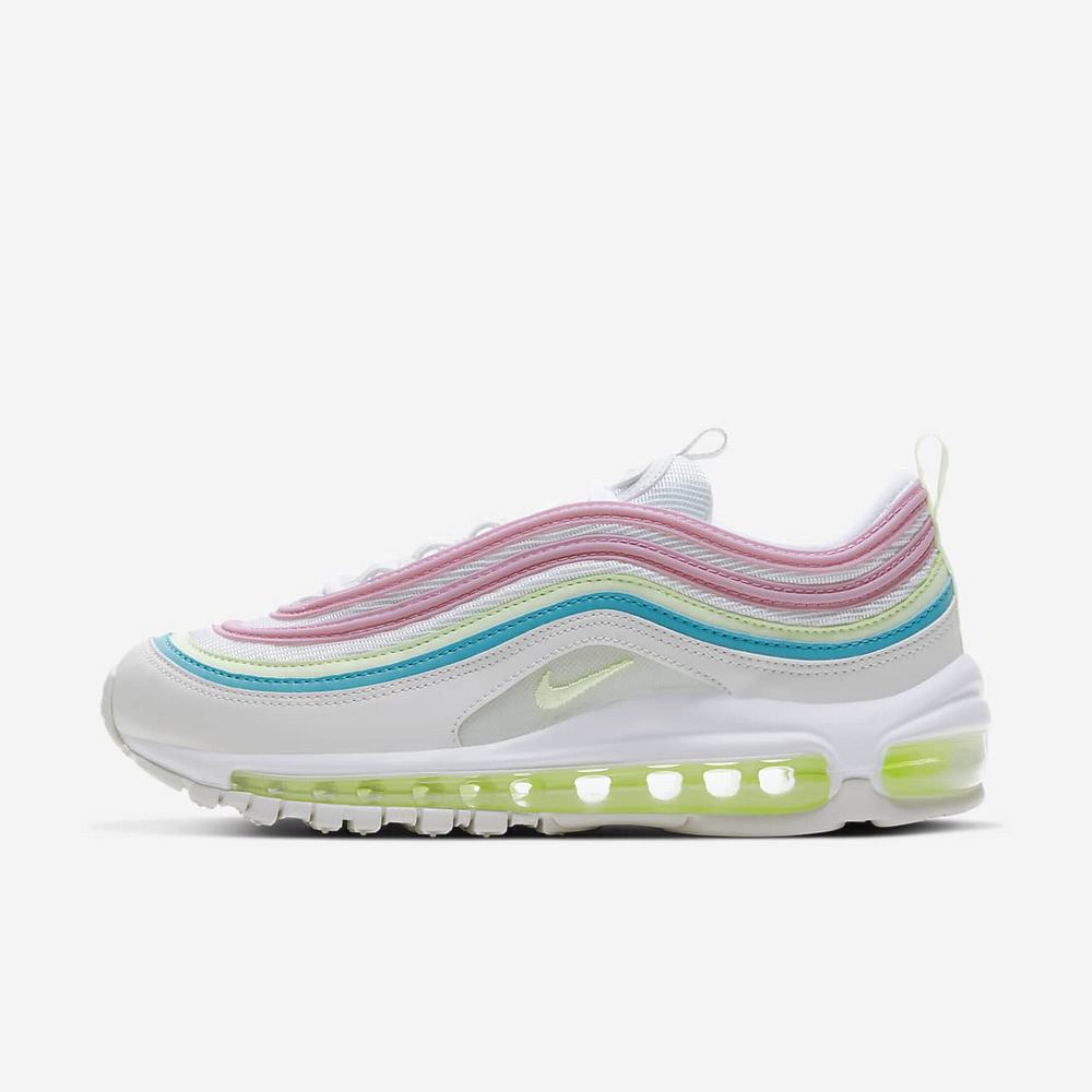 Sneakers Nike Air Max 97 Blanche 6317-402 White/Platinum Tint/Oracle Aqua/Barely Volt Femme | QED-70793379